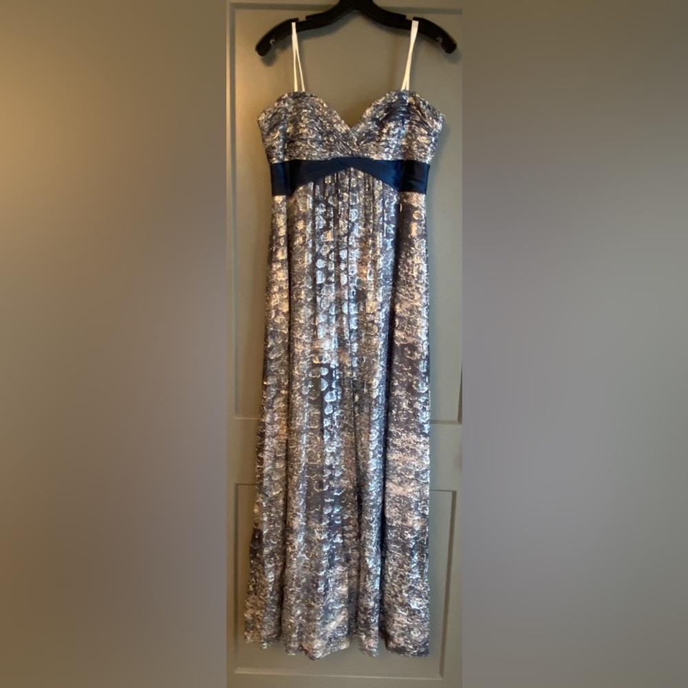 BCBG MaxAzria Kai Printed Silk Metallic Strapless